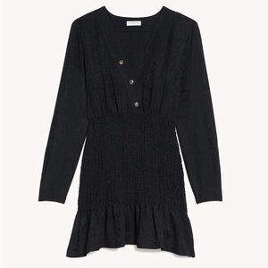 NWOT Sandro Paris mid length Jacquard Dress With Smocking size 4-6 EUR 38